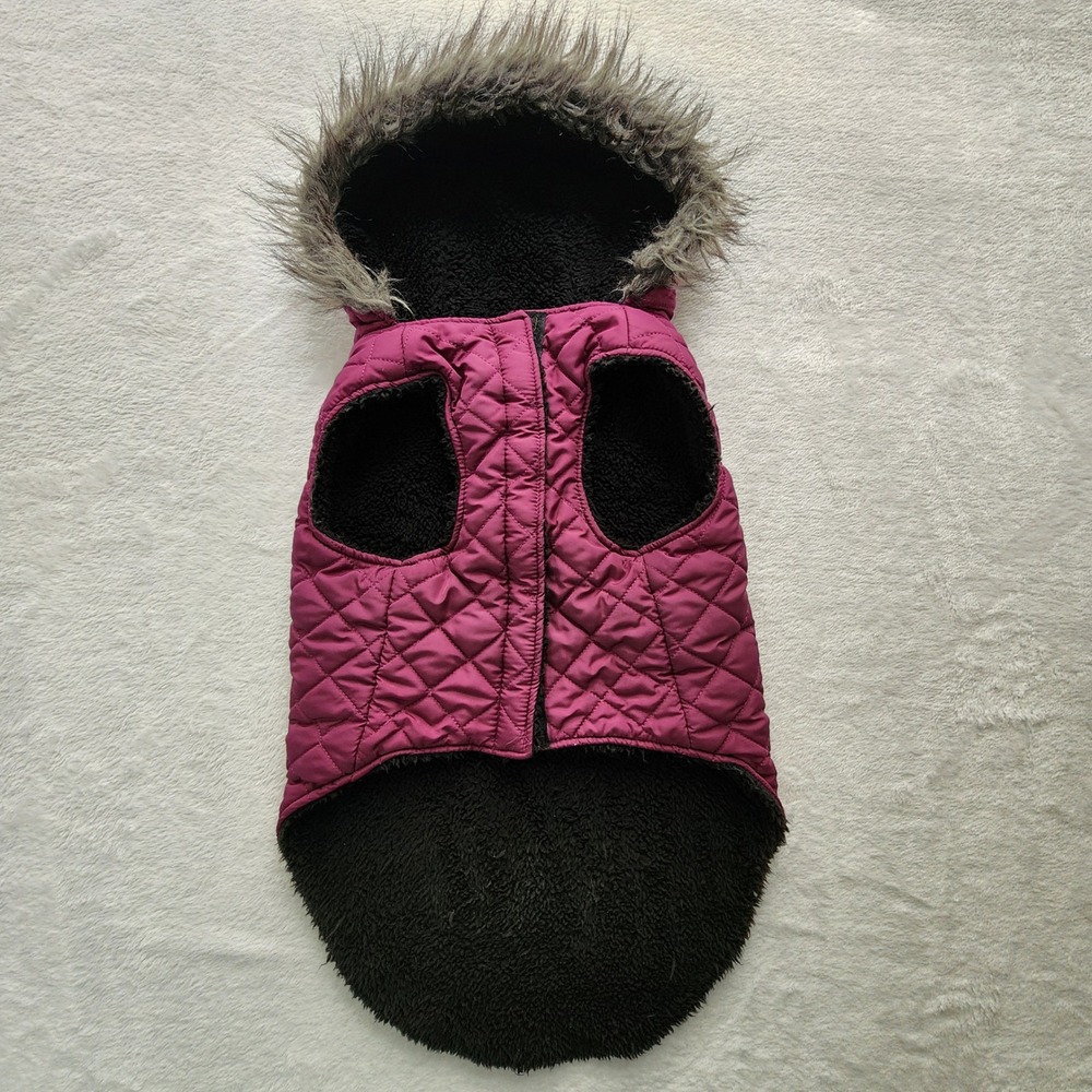 Bailey & Bella Dog Coat Vest XL Magenta Quilted Hood Winter Warmth Pet Jacket